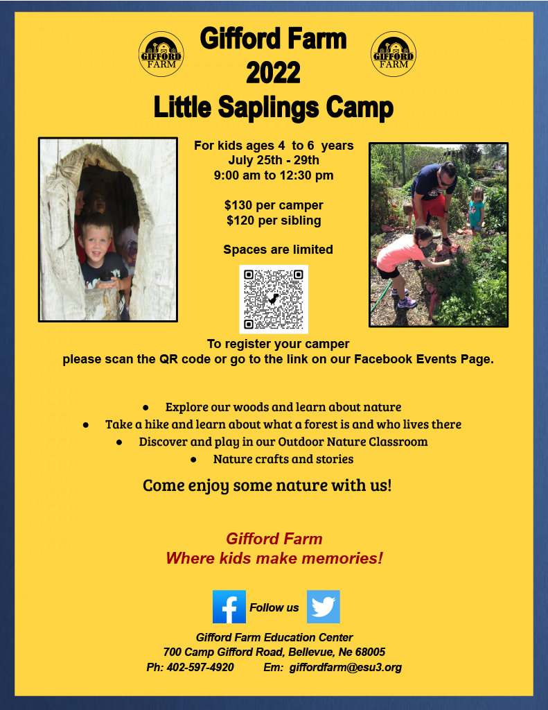 Gifford Farm 2022 Little Saplings Camp-Click to register