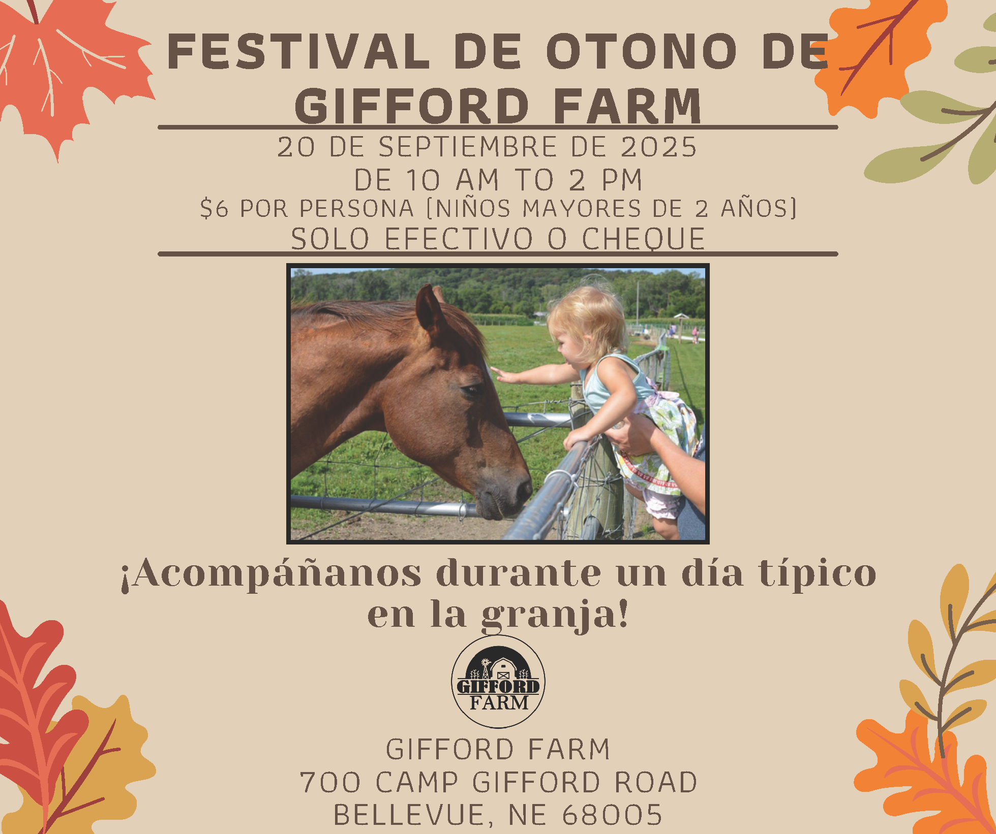 Gifford Farm Fall Festival flyer (Spanish)